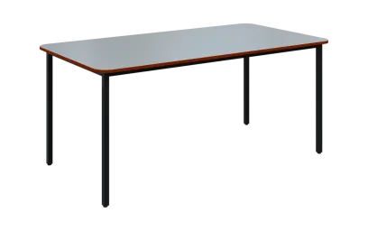 JSBR 170N Jídelní stůl 1700 x 900 mm, deska šedá s hranou cihlově červená / podnož černá